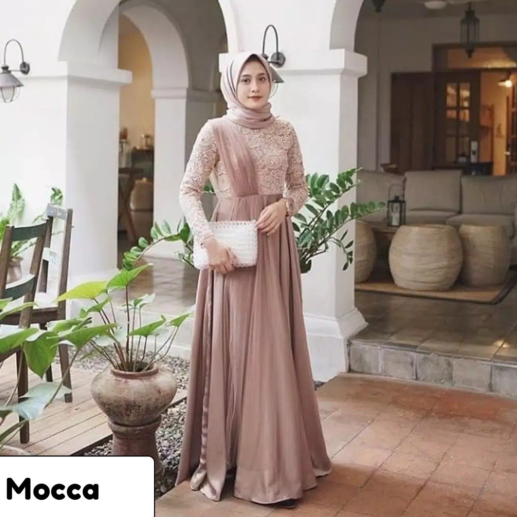 ( TERMURAH  HARGA GROSIR ) Stevia Dress Muslim | GAMIS BRUKAT