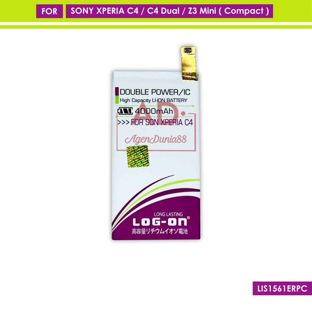 BATERAI SONY XPERIA C4 - C4 DUAL - Z3 MINI - E5303 E5306 - LOG ON DOUBLE POWER BATTERY