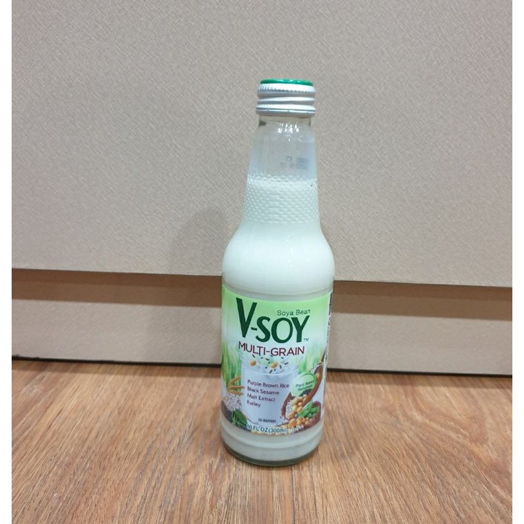 

V-Soy Susu Kedelai Multi Grain Soya Bean Milk Botol Gelas 300 Ml