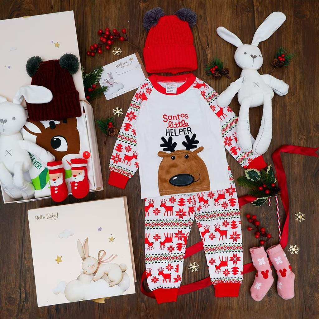 LIO042 Hello Baby Hampers Christmas Gift/Kado Hadiah Hampers natal anak bayi/Baju bayi set natal