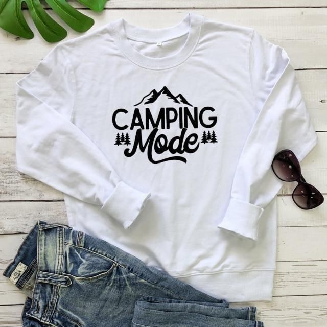 SWEATER CREWNECK CASUAL UNISEX CAMPING MODE FLEECE TEBAL MURAH HALUS TERBARU'