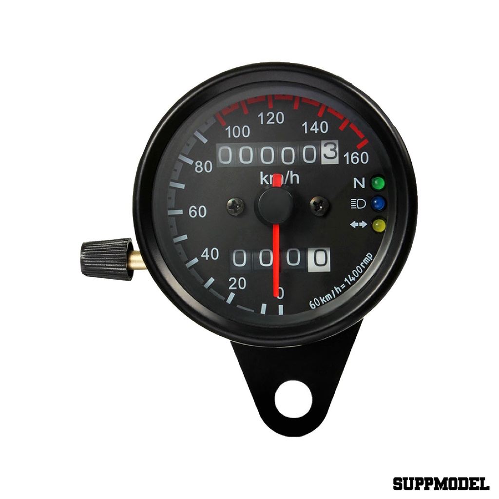 SPM Speedometer Rounded 12V Dual Speed Meter Motorcycle Speedometer Odometer for 12V Motorcycle