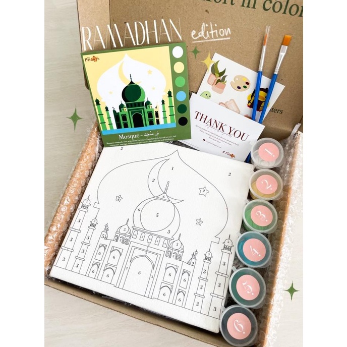 

Paint By Numbers [Mosque] | ByPainters | Painting Kit | 20x20cm Kanvas
