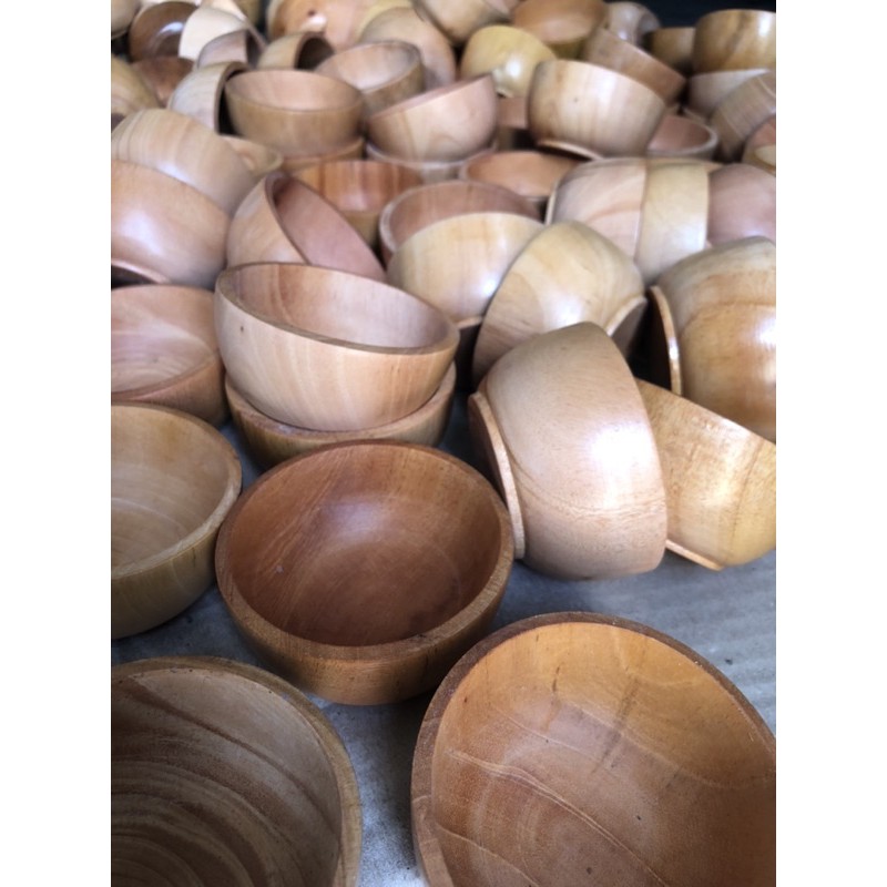 mangkuk masker 8cm Diameter mangkuk kayu mahoni