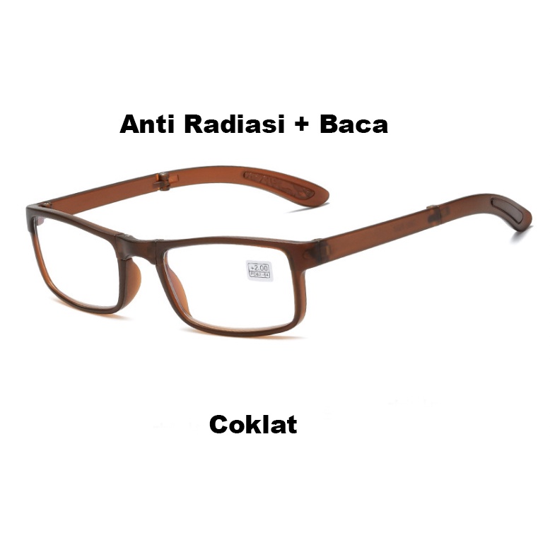 Kacamata Baca Lipat Lensa Plus Anti Radiasi +1.00 s/d + 4.00  Kacamata Pria Reading Glasses 915