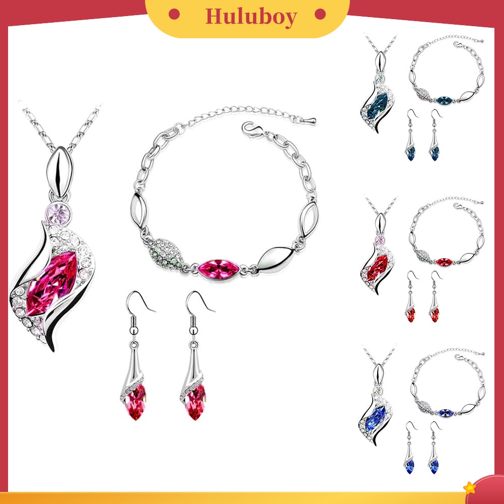 Hu Hu Hu Hu Hu Alat Bantu Pasang Kacamata♡ Set Anting Kait Gantungkalung Rantai Liontin Geometri Hias Berlian Imitasi Untuk Wanita