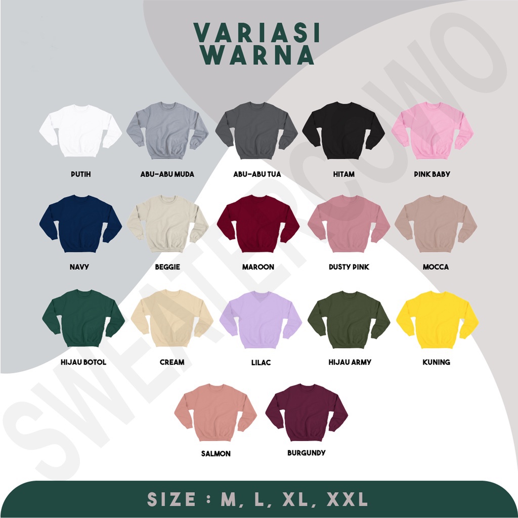 Sweaterpolos Basic Sweater PRIVACY ( Sablon ) Unisex Pria &amp; Wanita