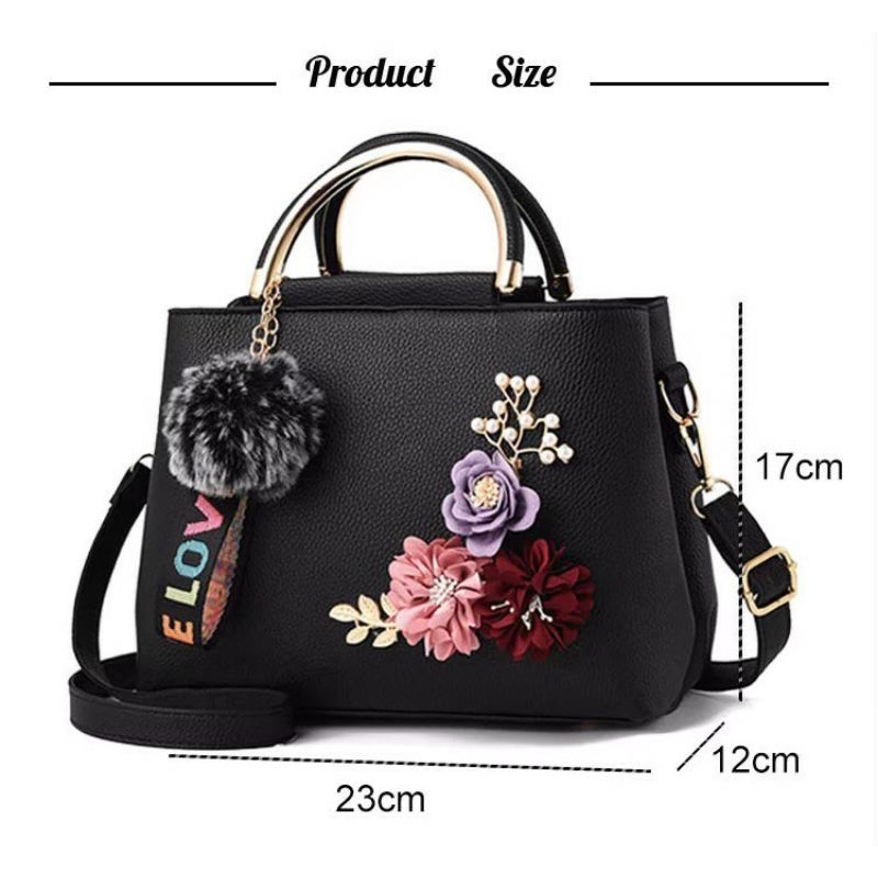 Tas wanita fashion bunga bunga / tas tengteng bisa selempang / tas mewah bisa bayar COD