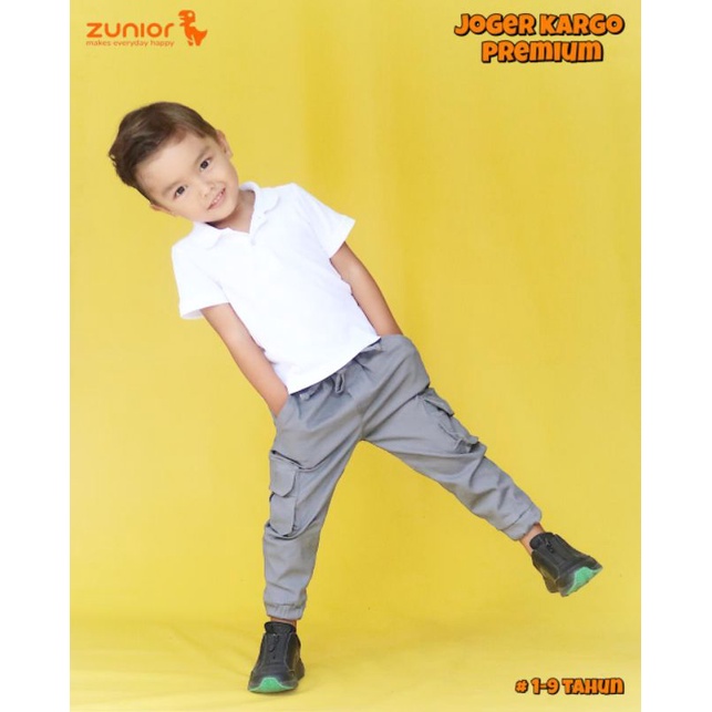 Celana Jogger Cargo Anak Zunior Premium Abumuda 1-9 Tahun