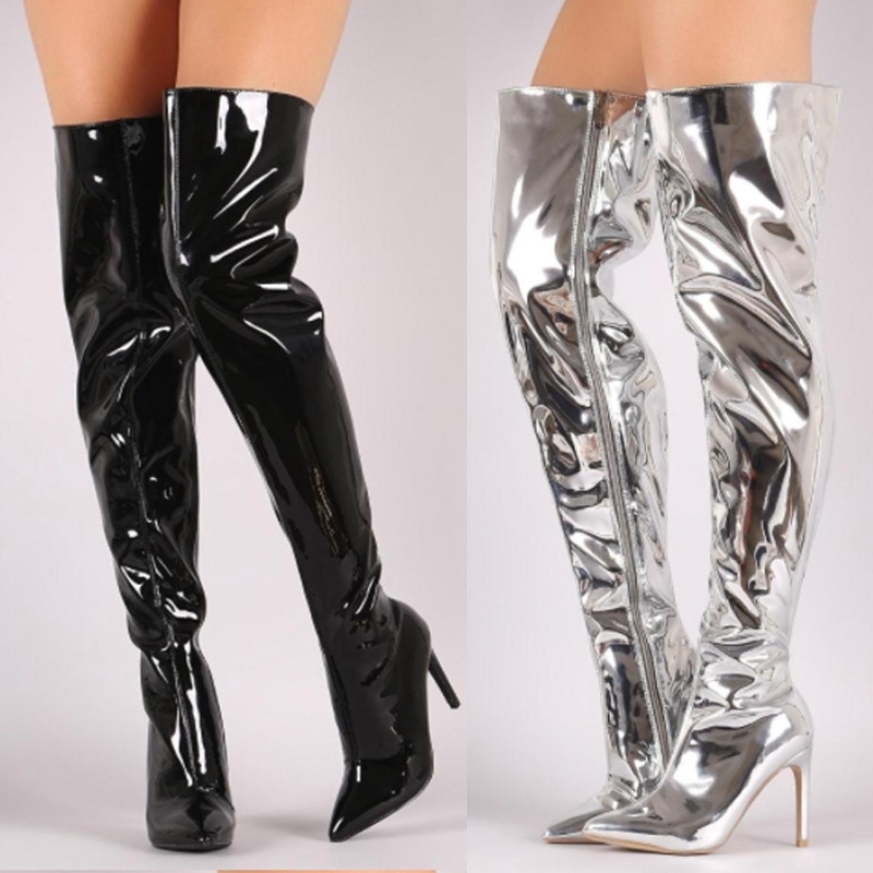 thigh high boots skinny leg