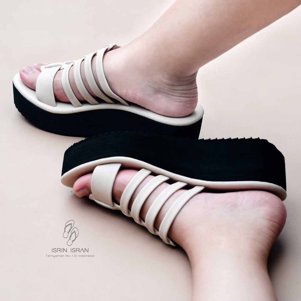 [Sahara] Sandal Sepatu Wanita Isrin Isran heels 6cm Empuk Nyaman Premium Modis Trendy Kekinian Elegan