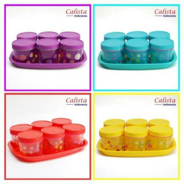 Calista Shiro Nampan dan Toples Set 7 pcs Toples kue/Toples Plastik