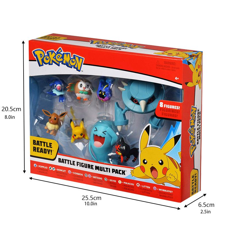 8pcs Set Pokemon Battle Figure Multi Pack Pikachu Eevee Wobbuffet Toys Gifts