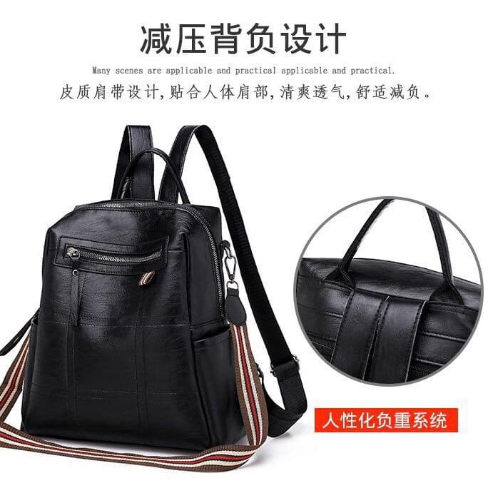 Tas Ransel Backpack Korea Ransel Sekolah SWAG Kulit Wanita Tas Premium Wanita