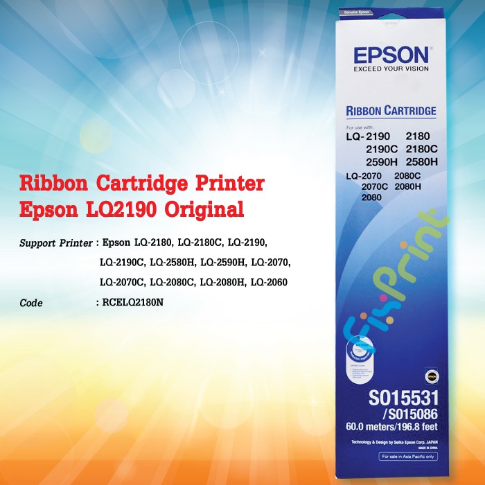 Ribbon Cartridge Epson Printer LQ2180 LQ2190 LQ 2180 LQ 2190 LQ-2180 LQ-2190 Pita Printer Dotmatrix