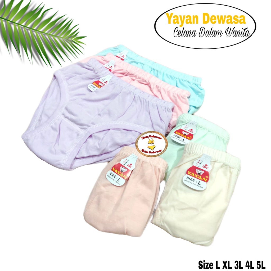 Celana Dalam Wanita Dewasa Katun Karet Kerut/ CD YAYAN HALONA Katun- CD Wanita Jumbo
