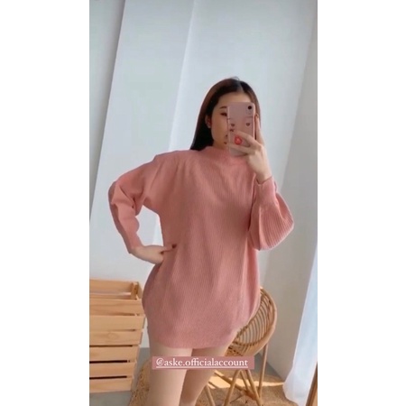 NIKITA TURTLENECK SWEATER OVERSIZE LONGSLEEVE BALONI PREMIUM - SWEATER SOFT KNIT BASIC KOREA - ATASAN TANGAN PANJANG - HIJAB FRIENDLY - TOP RAJUT ATASAN WANITA - HADIAH / KADO ULTAH CEWEK