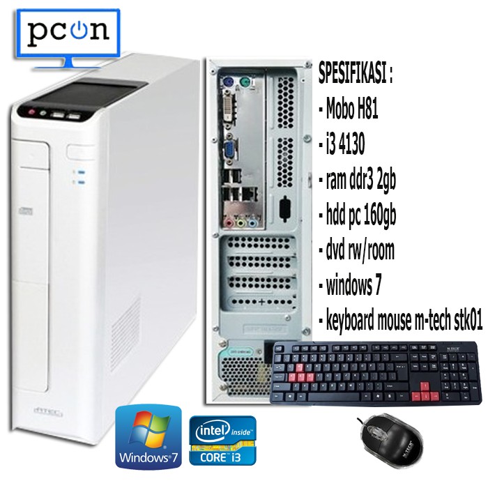 PC KOMPUTER BUILT UP ATEC 13 HASWELL SOKET 1150 OFFICE SEKOLAH