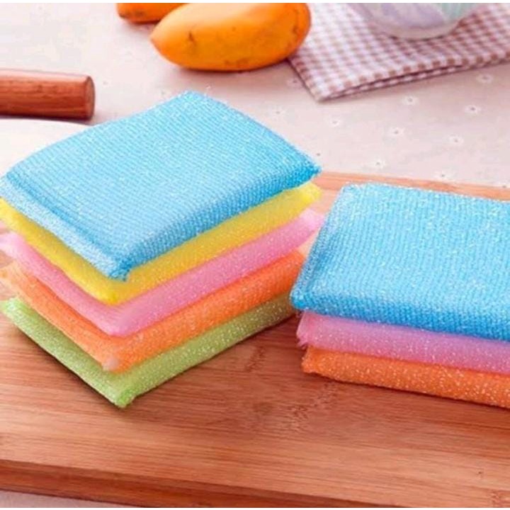 SPON CUCI PIRING ISI 4PCS SERBAGUNA / SPONGE CUCI PIRING / SPONS CUCI PIRING SABUT BUSA CUCI PIRING