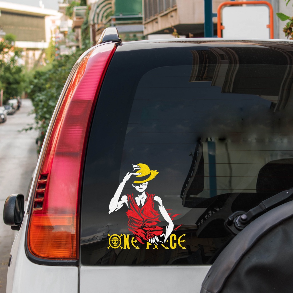 Cutting Stiker Luffy One Piece Variasi Motor Mobil Sticker Timbul Keren Nyala Dasbor Spakbor Visor Body Kaca Helm Laptop Hologram Reflective Tahan Air Bodi Samping Nama Jepang Scoopy Vario Beat NMAX PCX Vespa Aesthetic Pickup Anime Windshield Kustom Modif