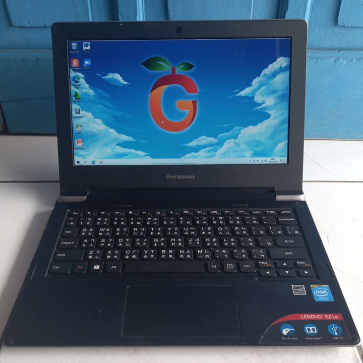 Lenovo S21e-20 Slim Tipis SSD 32GB RAM 2GB Windows 10 Original Mini HDMI Bluetooth Netbook Second