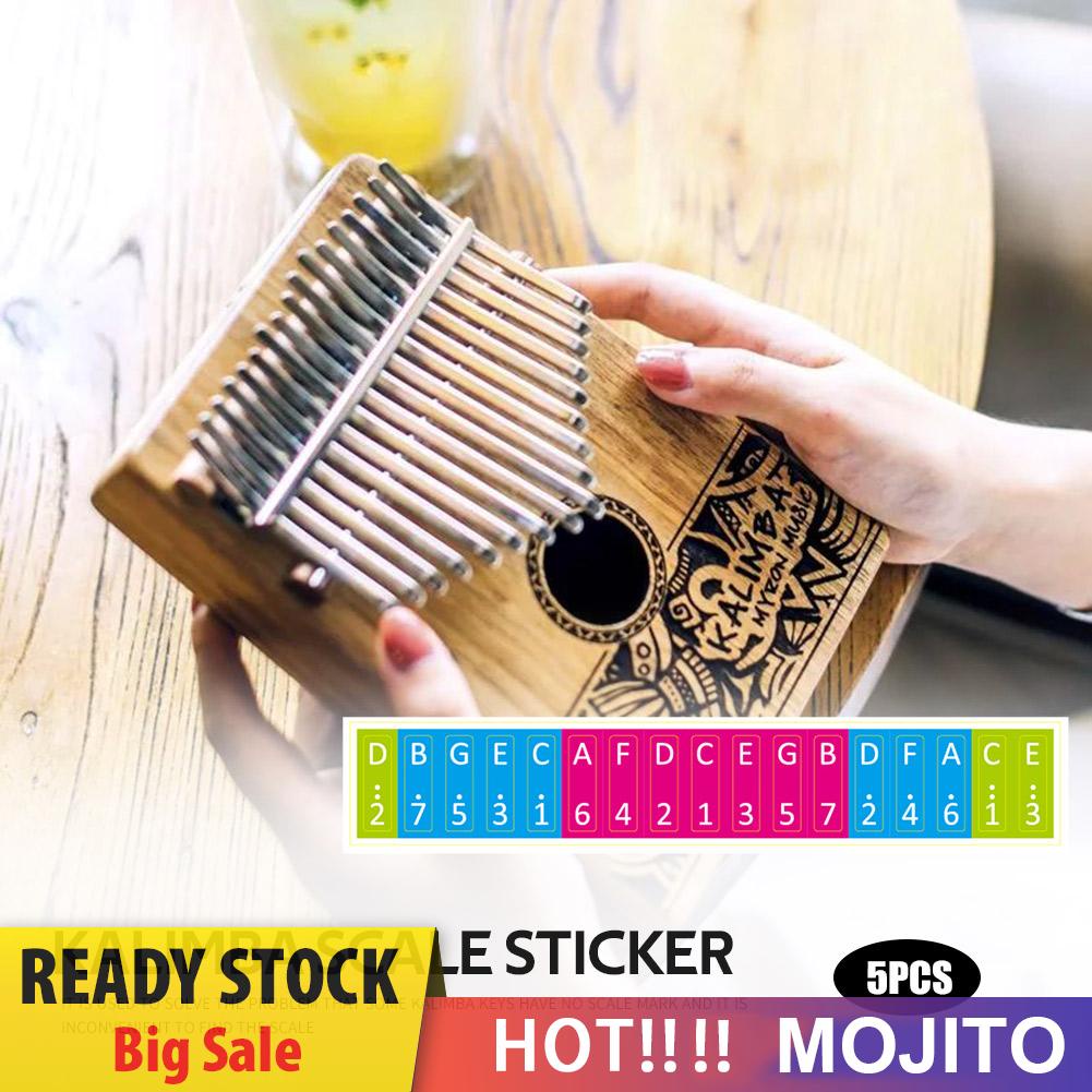 5pcs Stiker Skala Kunci Piano Jari Kalimba