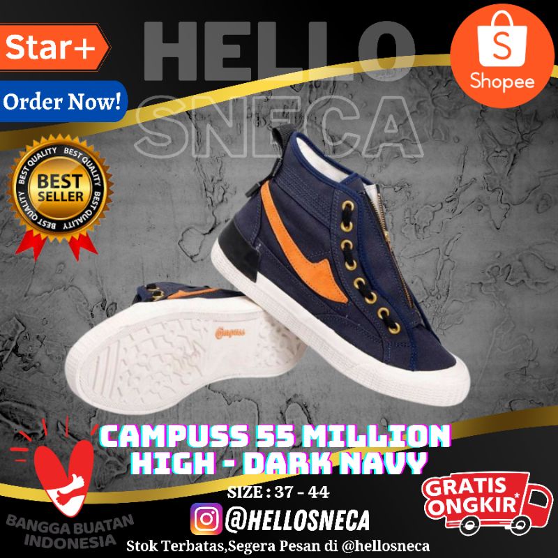 SEPATU CAMPUSS 55 MILLION NAVY CAMPUS BIRU 55 MILLION SEPATU CAMPUS  BIRU SEPATU PRIA HIGH