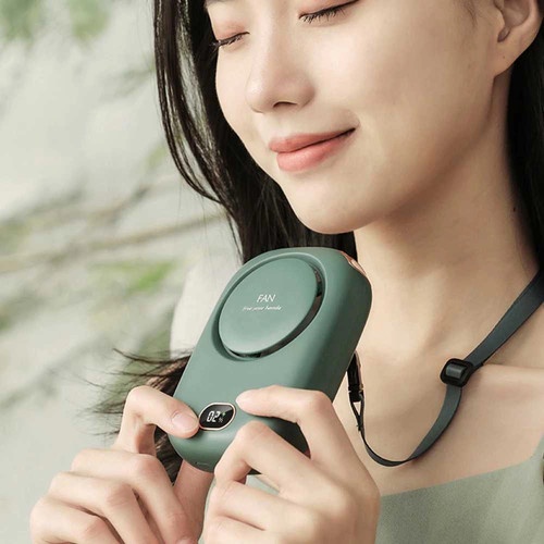 Mini Fan Portable Model Gantung Leher Charge Usb 2000mah Kapasitas Besar Kipas Angin Kecil