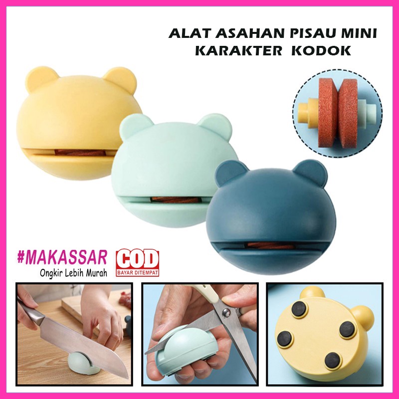 Asahan Pisau Gunting Mini Karakter Kodok / Alat Pengasah Penajam Gunting / Knife Sharpener Unik Lucu Praktis Serbaguna COD