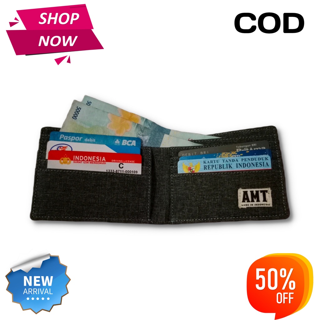 Amt_Cloth's Fashion Dompet Pria Bahan Kulit Canvas JP07