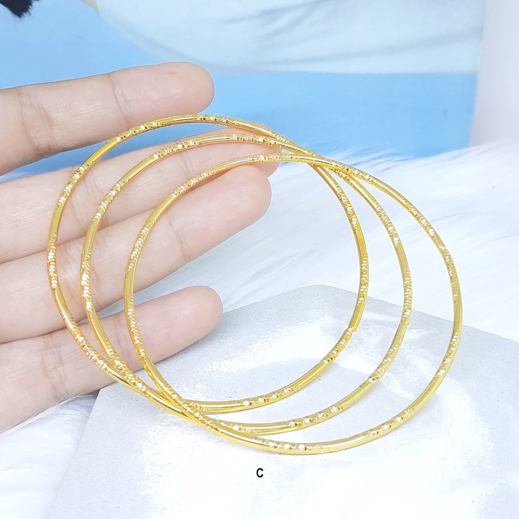 Gelang Keroncong Set 3 Pcs Atau Satuan Wanita Gold Lapis Emas - BB271