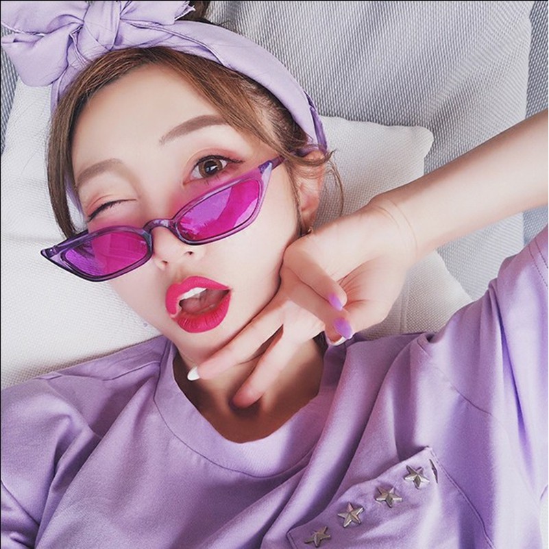 (YUZHU)  COD Kacamata / Sunglasses UV400 Pelindung Mata Kucing Warna Permen Gaya Korea Trendi untuk Wanita