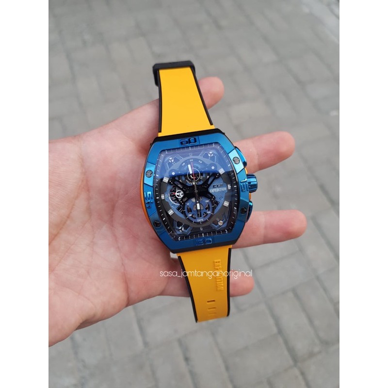 Jam Tangan Expedition EXP 6800 / E6800 Original Biru Kuning Pria