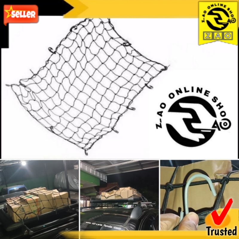 Cargo Net | Tali Jaring Bagasi Atap Mobil Roof Rack Net Cargo cocok buat mudik mengunakan mobil keluarga atau pribadi