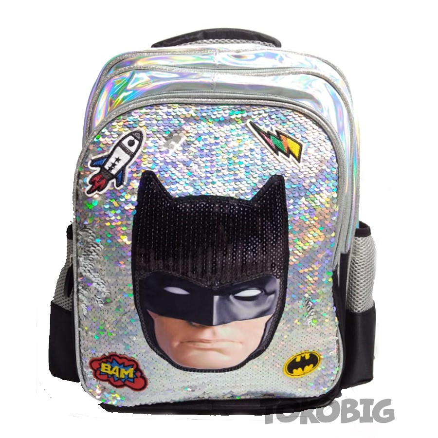 Superhero Tas Sequin &amp; Hologram Tas Sekolah Anak TK Tas Anak Laki-laki