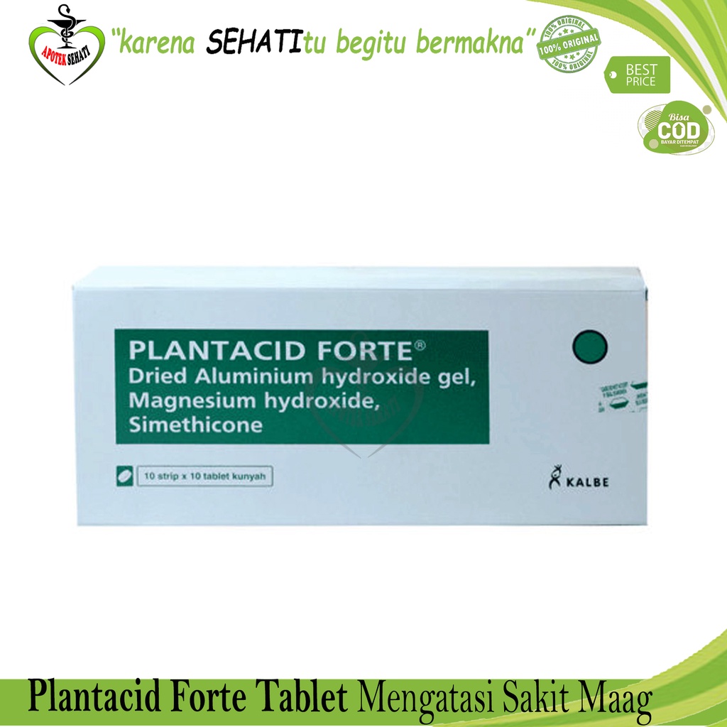 Plantacid Forte - Tablet Kunyah - Obat Asam Lambung / Maag antasida doen