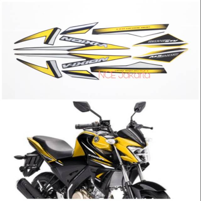 STIKER STRIPING VIXION 2018 KUNING HITAM