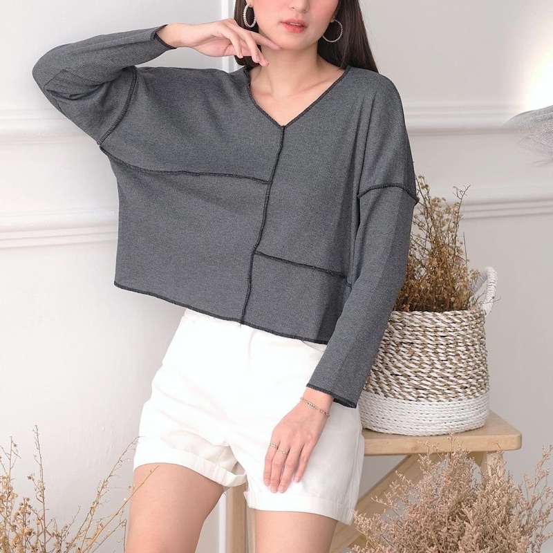 ARRA BLOUSE KNIT WANITA BAHAN RIB PREMIUM