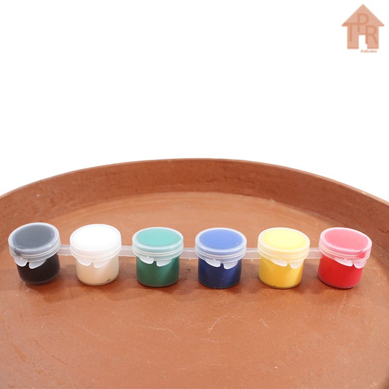 Cat Akrilik Untuk Prakarya Tanah Liat - 6warna x 5mL.