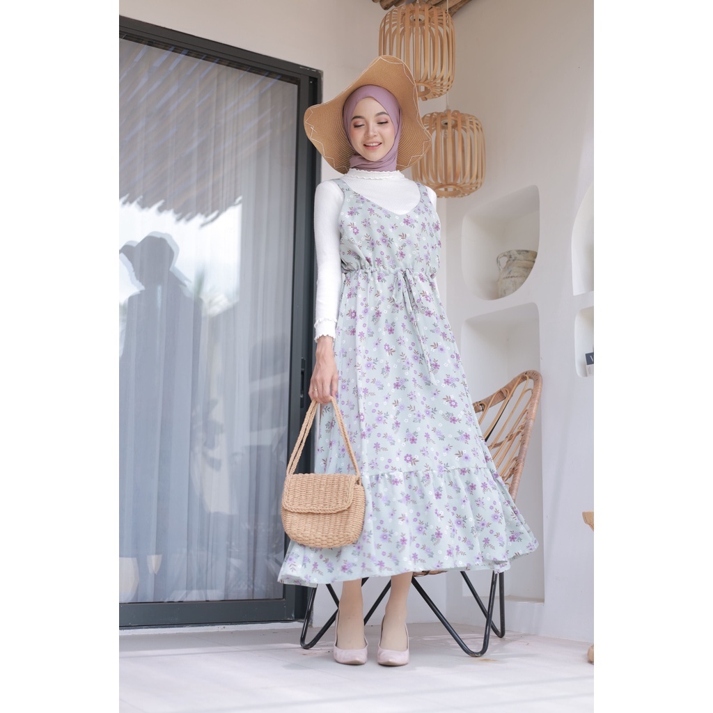 Ly Lulaby Yuna Dress Outer Green Sage (Hijau)