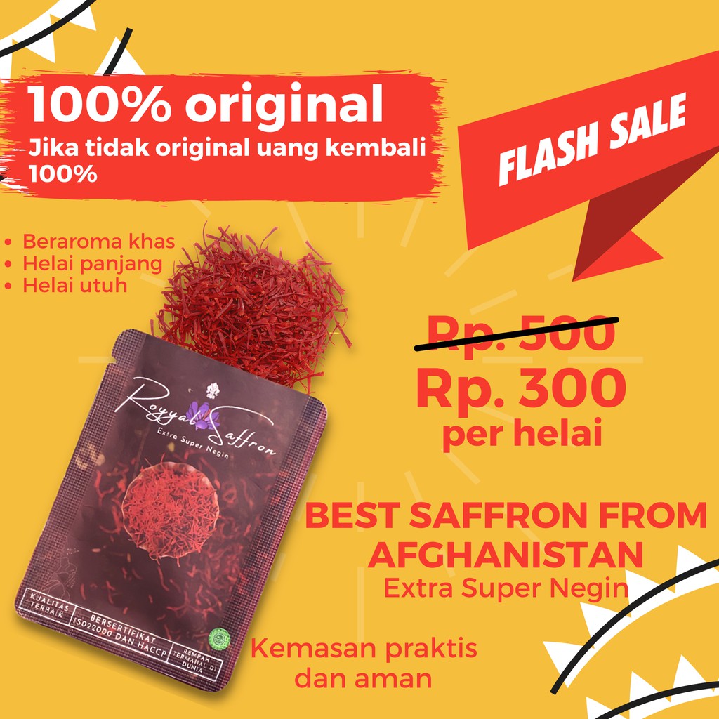 

SAFFRON - SAFRON EXTRA SUPER NEGIN FINEST GOLD QUALITY ORIGINAL AFGHANISTAN ASLI 100% [0.5GR]