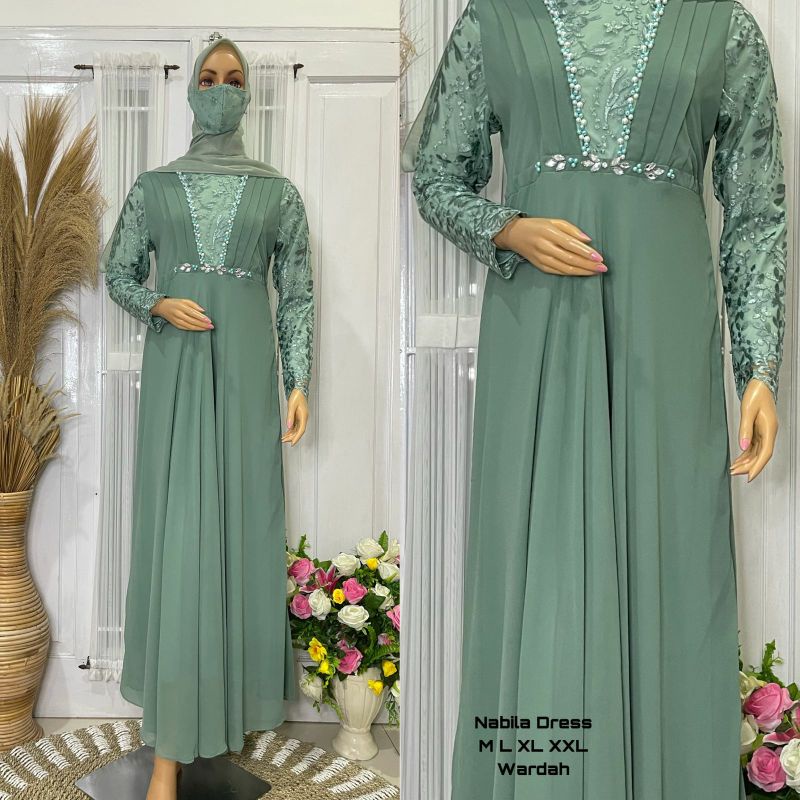 GAMIS NABILLA (free masker) // GAMIS PESTA TERABARU // GAMIS KONDONGAN TERBARU // GAMIS MODREN MASA KINI // GAMIS WISUDA TERLARIS