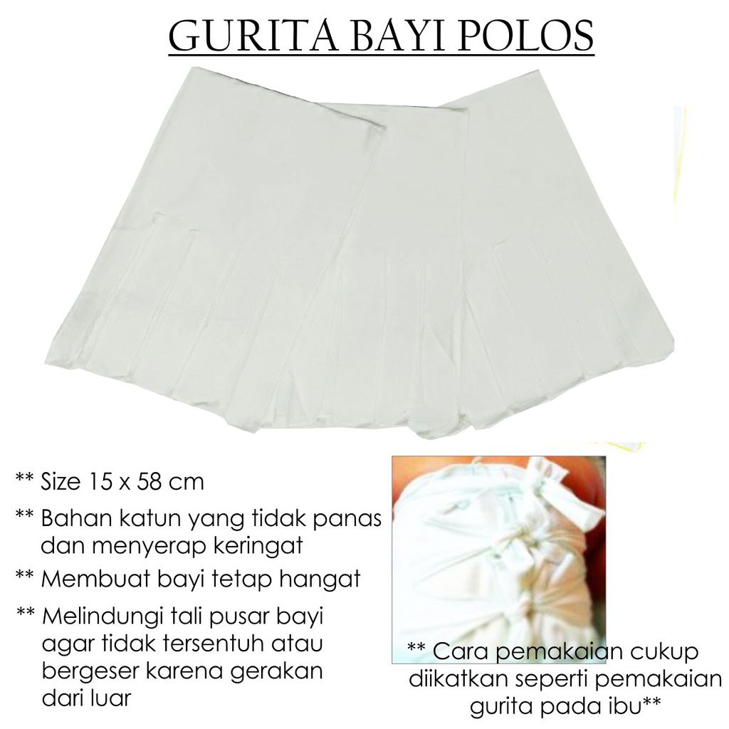 GURITA Bayi Baru Lahir Tali katun Polos - Perlengkapan Bayi Model Gurita Ikat Gerita Gerito Grito akachan mm
