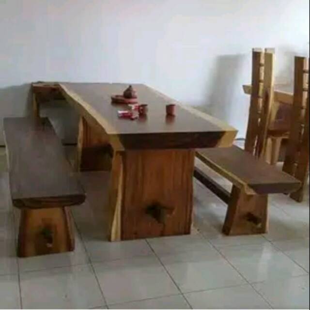 Meja makan kayu Trembesi, meja sate kayu Trembesi