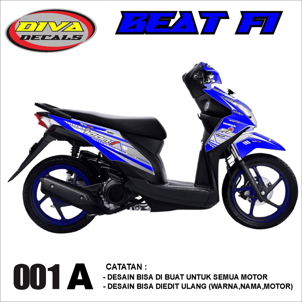 DECAL STIKER MOTOR FULL BODY HONDA BEAT FI / INJEKSI 2010-2014  DESAIN ICON 001