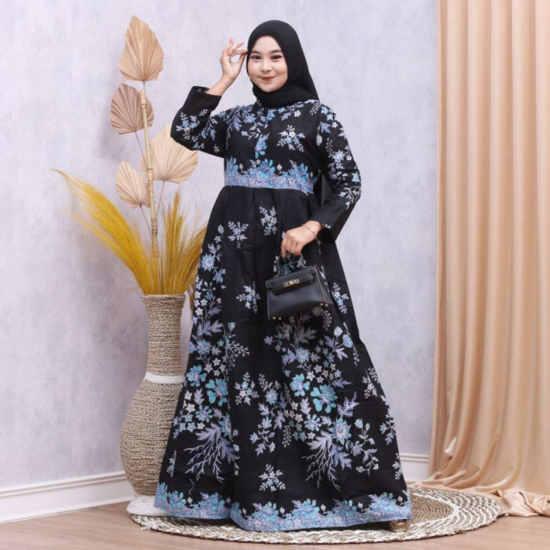 GAMIS BATIK MAURA Grosir laris GENES NAVBOR YELBOR WHITBOR CREAMBOR