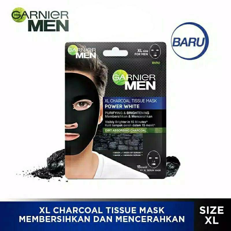 GARNIER MEN POWER WHITE XL CHARCOAL TISSUE MASK