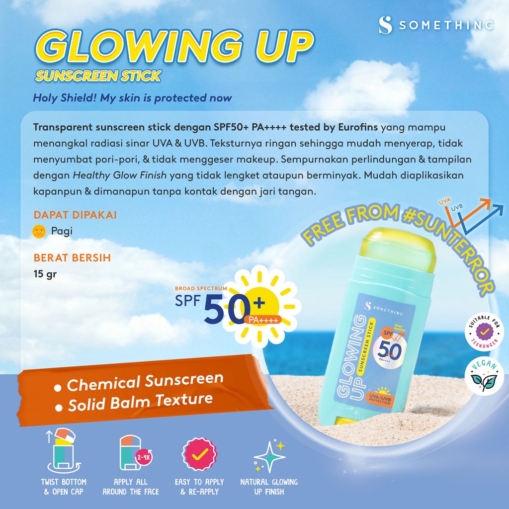 SOMETHINC Glowing Up Sunscreen Stick SPF 50+ PA ++++