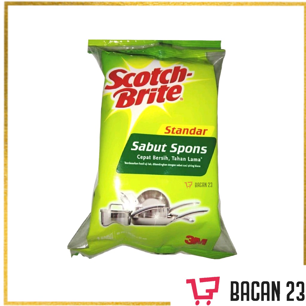 Scotch Brite Sabut Spons Standar (1Pcs) / Spons Cuci Piring / Bacan 23 - Bacan23