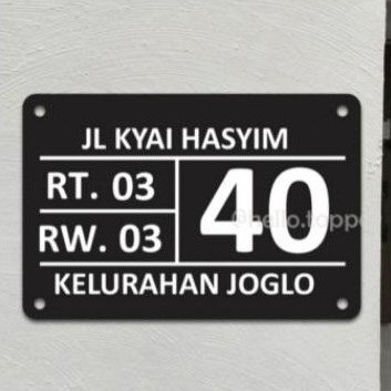 

nomor rumah acrylik timbul 30x20, keren